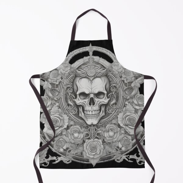 Item preview, Gothic Skull and Roses Frame - Baroque Occult Engraving Art designed and sold by DarkOriginArts.