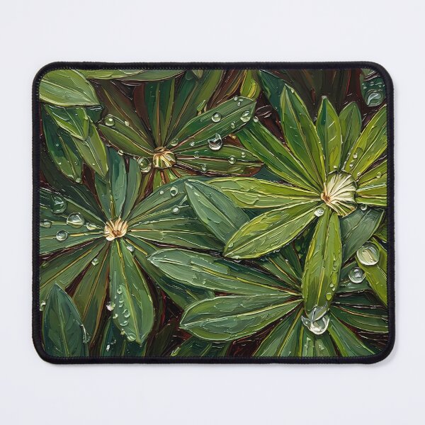 Item preview, Textured Green Leaves with Fresh Water Drops designed and sold by WojcikDesigners.