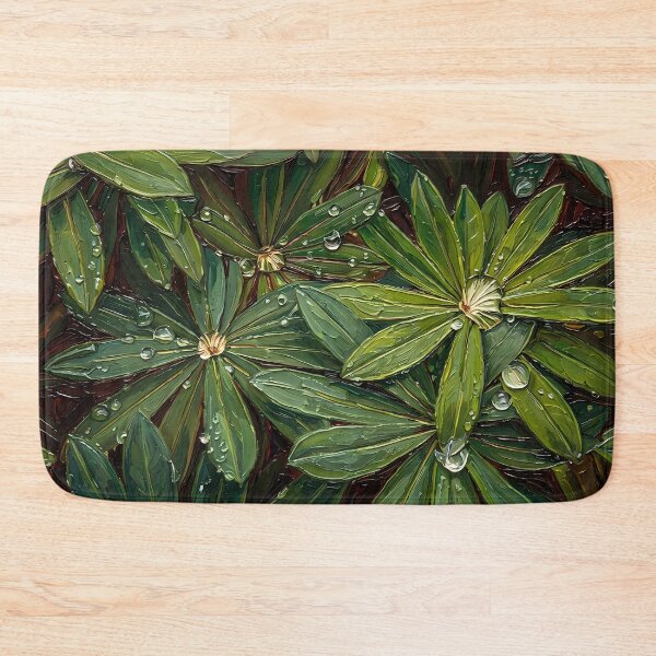 Item preview, Textured Green Leaves with Fresh Water Drops designed and sold by WojcikDesigners.