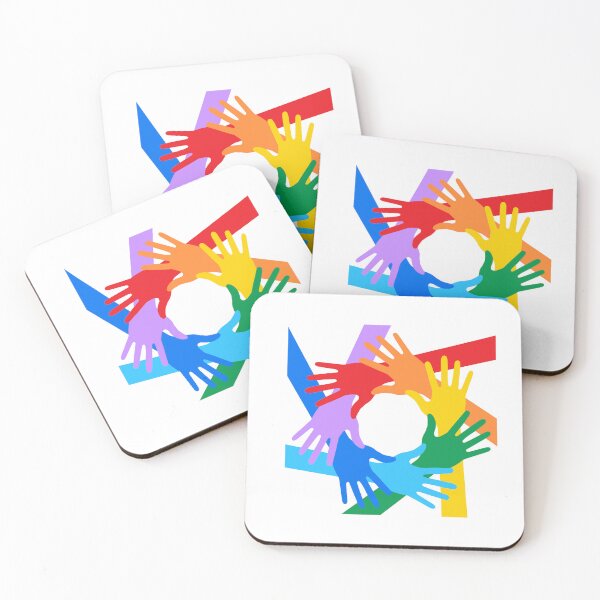 Item preview, Vibrant Rainbow Hands Circle - Colorful Unity Cooperation Graphic Art designed and sold by SolutionsArt.