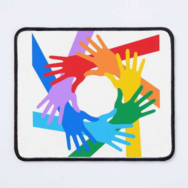 Item preview, Vibrant Rainbow Hands Circle - Colorful Unity Cooperation Graphic Art designed and sold by SolutionsArt.