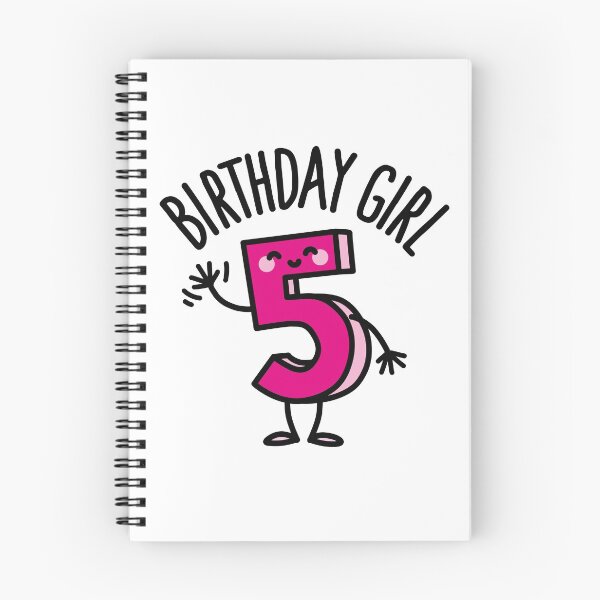 Item preview, Funny girl five years old birthday number 5 kids gift tshirt designed and sold by LaundryFactory.