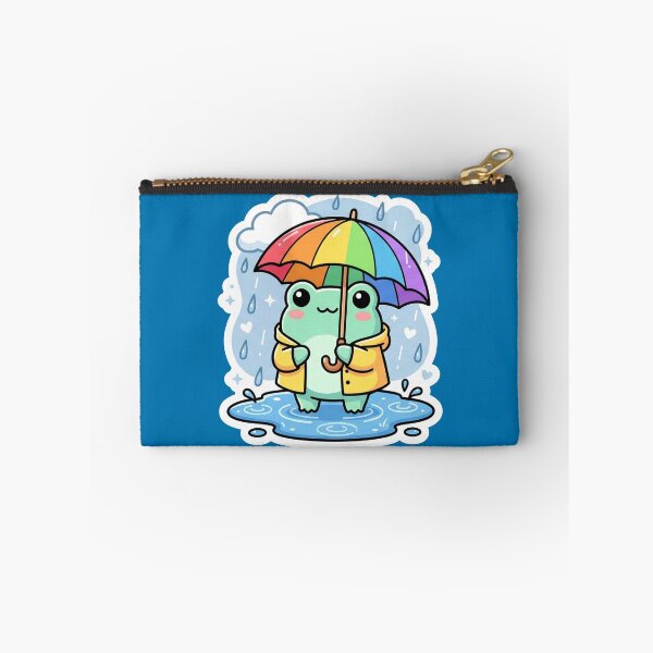 Item preview, Frog with rainbow umbrella  – Cute Rainy Day Cartoon Aesthetic designed and sold by ArtsyExplorer.