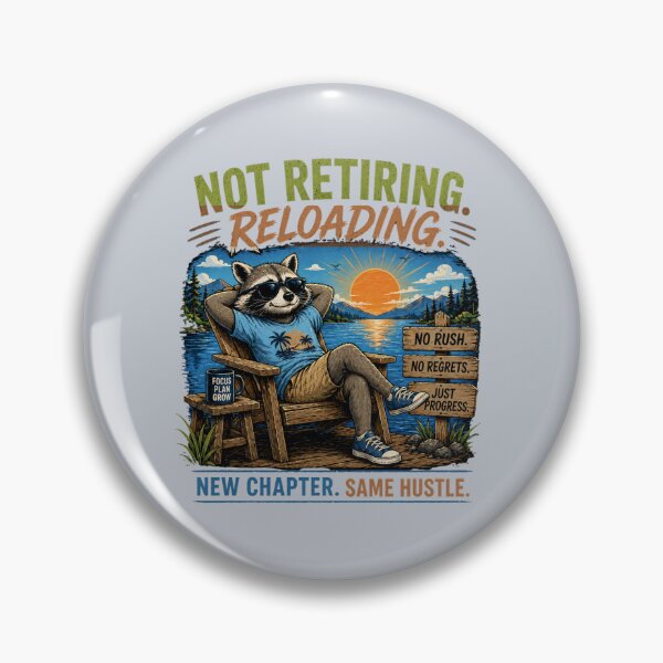 Item preview, Not Retiring Reloading Raccoon T-Shirt – Chill Motivation Graphic Tee designed and sold by Aimetoi.