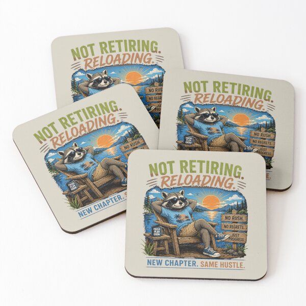 Item preview, Not Retiring Reloading Raccoon T-Shirt – Chill Motivation Graphic Tee designed and sold by Aimetoi.