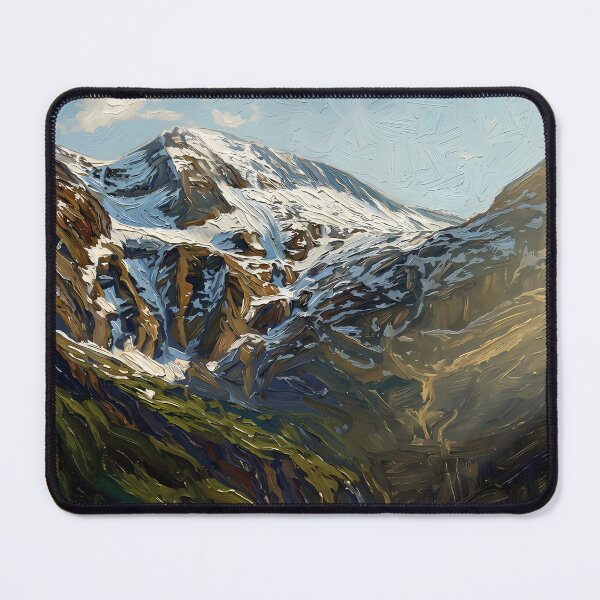 Item preview, Textured Snow Capped Mountain Peak Oil Painting designed and sold by WojcikDesigners.