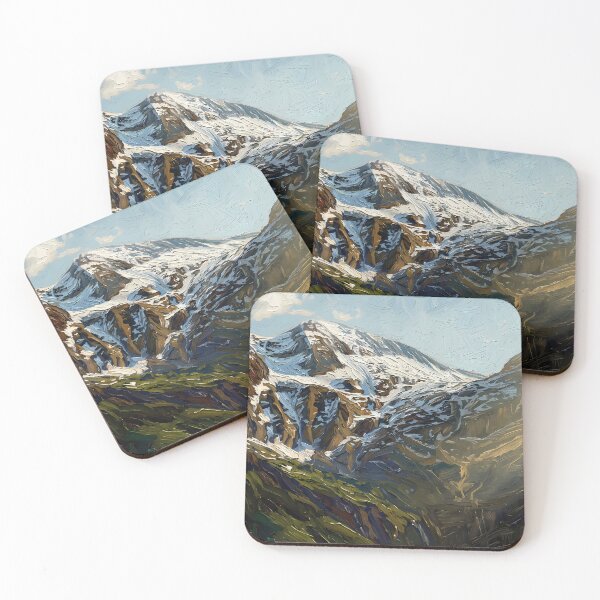 Item preview, Textured Snow Capped Mountain Peak Oil Painting designed and sold by WojcikDesigners.