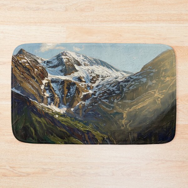 Item preview, Textured Snow Capped Mountain Peak Oil Painting designed and sold by WojcikDesigners.