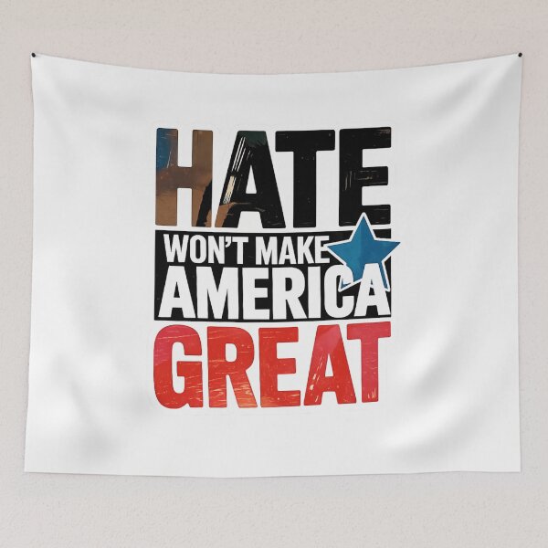 Item preview, Hate Won’t Make America Great – Anti‑Hate Political Statement T-Shirt designed and sold by MerchlyMike.