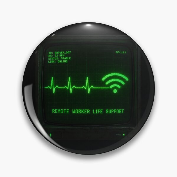 Item preview, Remote Worker Life Support Retro Heart Monitor designed and sold by Retro Mood Co.