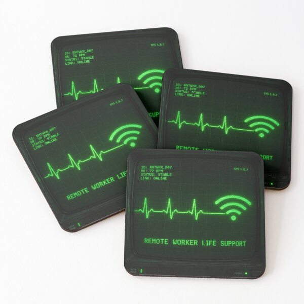 Item preview, Remote Worker Life Support Retro Heart Monitor designed and sold by Retro Mood Co.