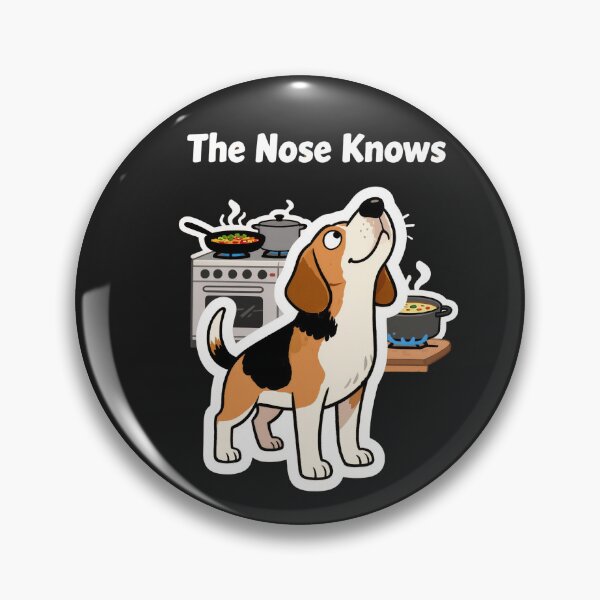 Item preview, Funny Beagle Cooking Shirt – “The Nose Knows” Dog Lover Sticker, Mug, Pin & T-Shirt Gift for Foodies designed and sold by The Salted Lime Cape Cod .
