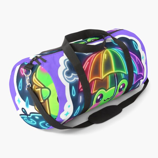 Item preview, Neon Frog with rainbow umbrella – Cute Rainy Day Cartoon Aesthetic designed and sold by ArtsyExplorer.