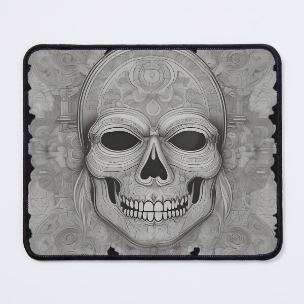Item preview, Gothic Mask Skull Emblem - Baroque Filigree Engraving Art designed and sold by DarkOriginArts.