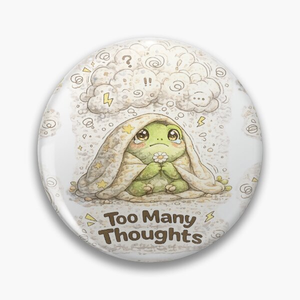 Item preview, Overthinking Frog – Too Many Thoughts | Cozy Anxiety Kawaii Frog designed and sold by Clothes With Smiling Animals Walt Gral.