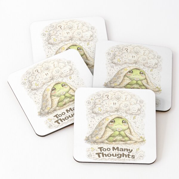 Item preview, Overthinking Frog – Too Many Thoughts | Cozy Anxiety Kawaii Frog designed and sold by Clothes With Smiling Animals Walt Gral.