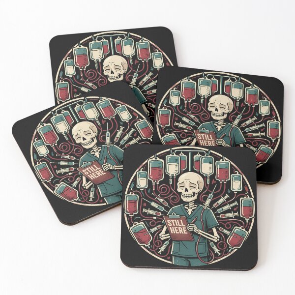 Item preview, Nurse Skeleton Dark Humor Screen Print Healthcare Worker Gift designed and sold by VectorJoy.