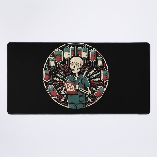 Item preview, Nurse Skeleton Dark Humor Screen Print Healthcare Worker Gift designed and sold by VectorJoy.