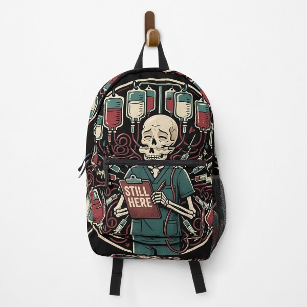 Item preview, Nurse Skeleton Dark Humor Screen Print Healthcare Worker Gift designed and sold by VectorJoy.