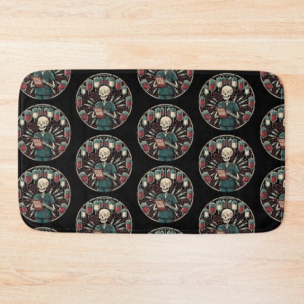 Item preview, Nurse Skeleton Dark Humor Screen Print Healthcare Worker Gift designed and sold by VectorJoy.