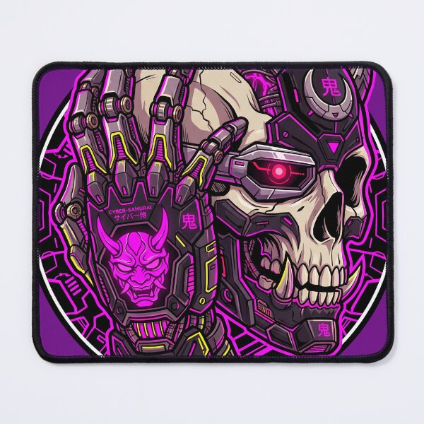 Item preview, Cyber Samurai Skull – Neon Cyberpunk Mecha Warrior Design designed and sold by canvahub.