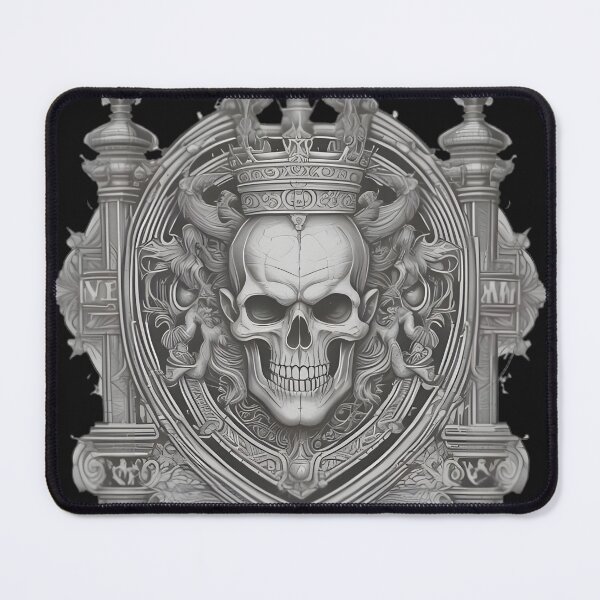 Item preview, Gothic King Skull in Crown - Dark Royalty Heraldic Shield Art designed and sold by DarkOriginArts.