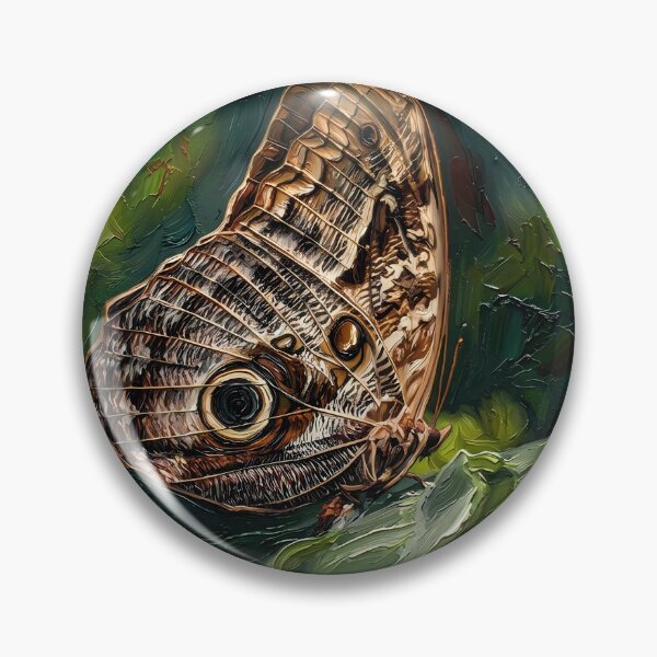 Item preview, Impasto Owl Butterfly Resting on Green Foliage designed and sold by WojcikDesigners.