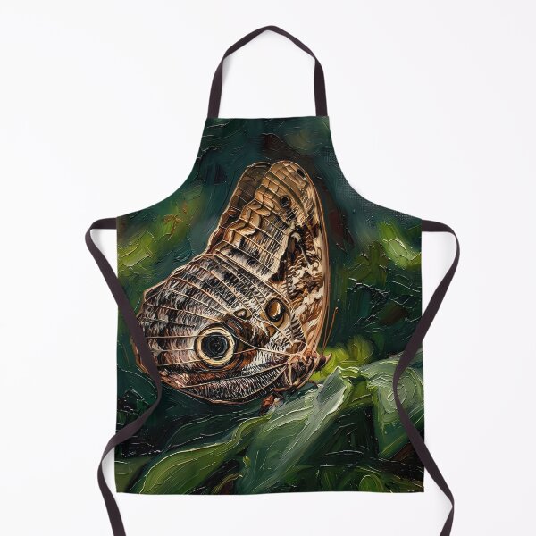 Item preview, Impasto Owl Butterfly Resting on Green Foliage designed and sold by WojcikDesigners.