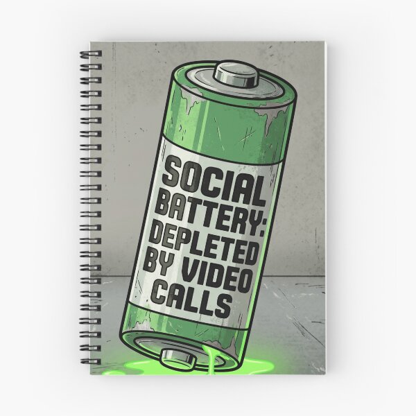Item preview, Social Battery Depleted By Video Calls Retro Gamer designed and sold by Retro Mood Co.