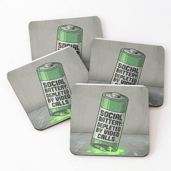 Item preview, Social Battery Depleted By Video Calls Retro Gamer designed and sold by Retro Mood Co.