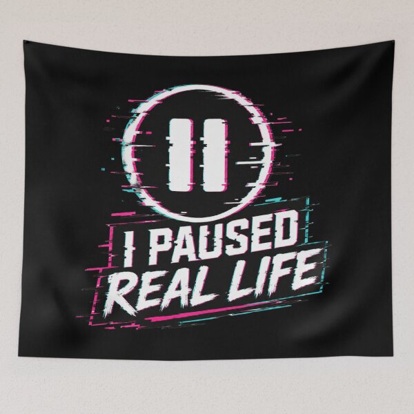 Item preview, I Paused Real Life Glitch Gaming Design – Cyberpunk Gamer Aesthetic designed and sold by MartBook.