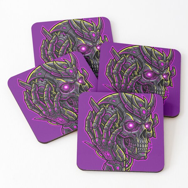 Item preview, Cyber Samurai Skull – Neon Cyberpunk Mecha Warrior Design designed and sold by canvahub.
