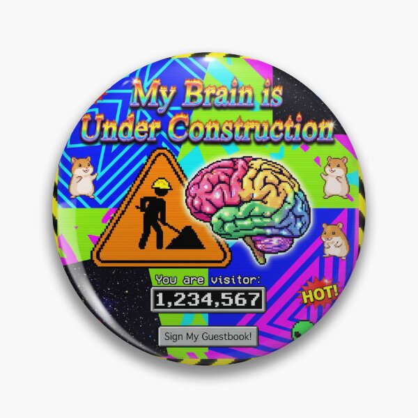Item preview,  Brain Under Construction 90s Webcore Chaos designed and sold by Retro Mood Co.