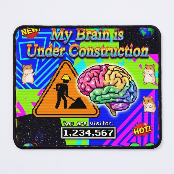 Item preview,  Brain Under Construction 90s Webcore Chaos designed and sold by Retro Mood Co.