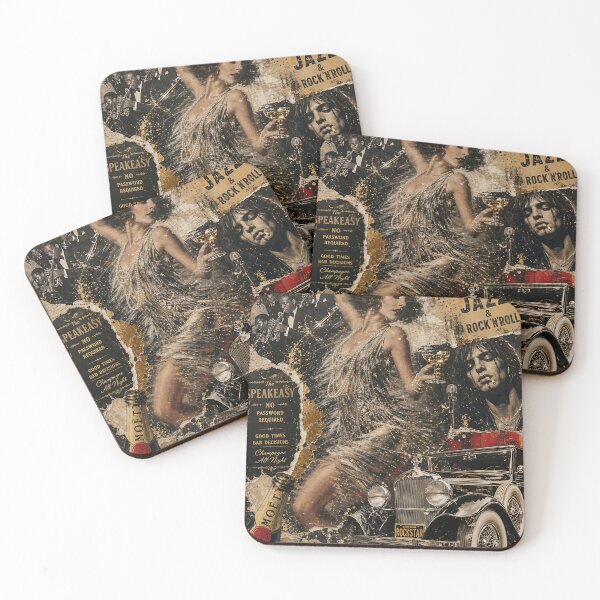 Item preview, Roaring Riot — Speakeasy Frenzy Mixed‑Media Collage designed and sold by Jandedan.