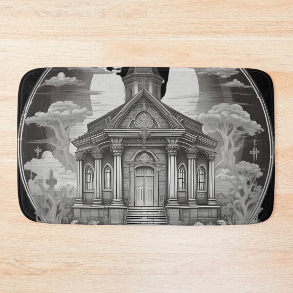 Item preview, Gothic Church in Forest Frame - Victorian Occult Chapel Engraving designed and sold by DarkOriginArts.