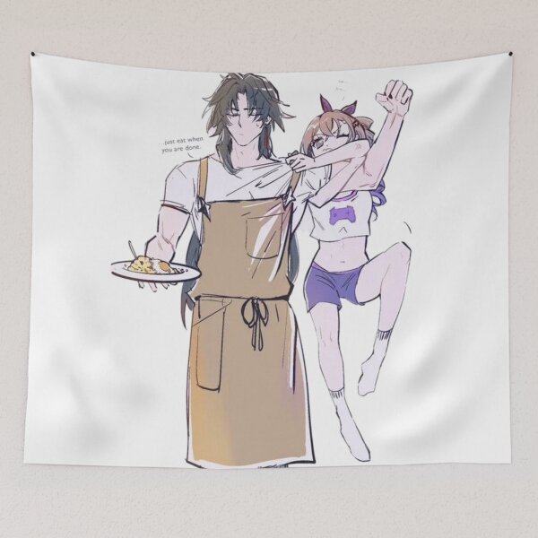 Item preview, Blade and Silverwolf Cooking Honkai Star Rail designed and sold by KomiArts.