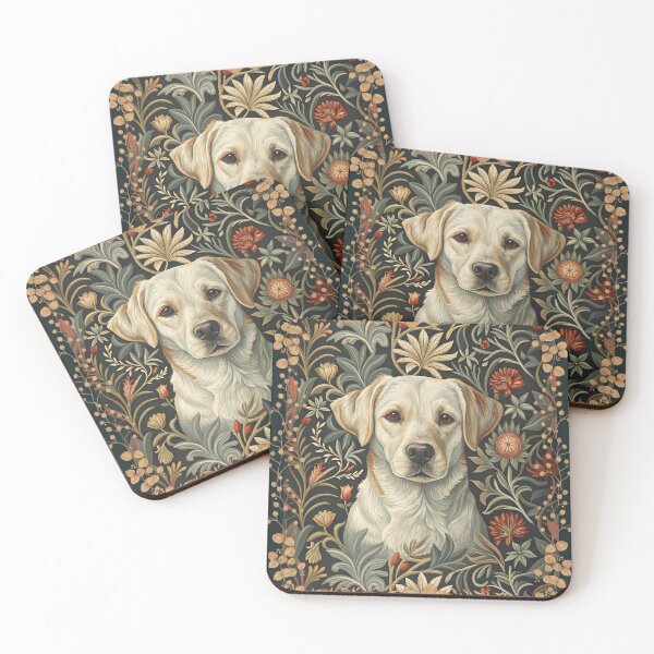 Item preview, William Morris Labrador Dog Floral Botanical Art designed and sold by AntiqueImages.