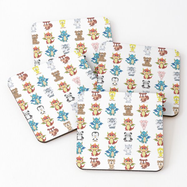 Item preview, Dragon Tales Inspired Baby Dragons and Cute Animals Art designed and sold by FlatInkStudio.