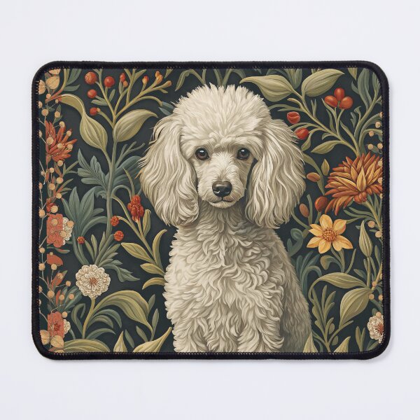 Item preview, White Poodle William Morris Floral Botanical Art designed and sold by AntiqueImages.
