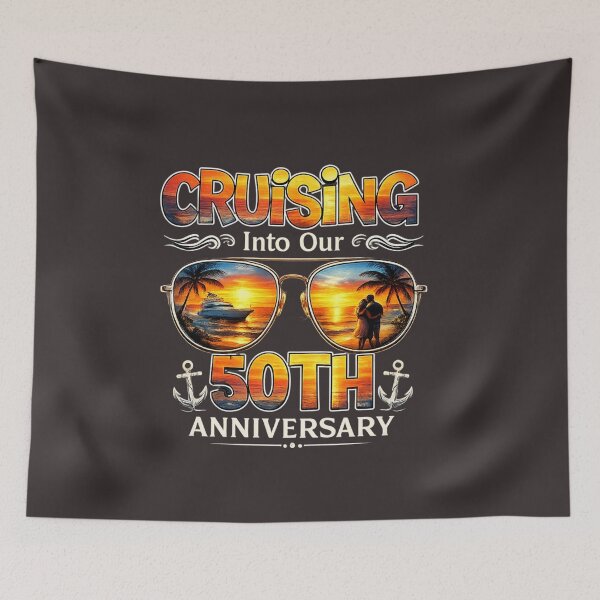 Item preview, Cruising Into Our 50th Anniversary Funny Couple Vacation Design designed and sold by Designs That Speak ✨.