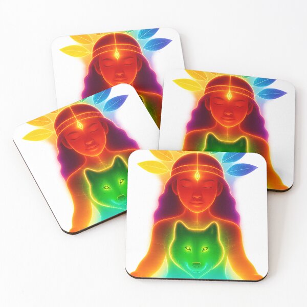 Item preview, “Instinct Awakening – Wolf & Goddess Energy Flow” designed and sold by Authentic Kaleidoscope.