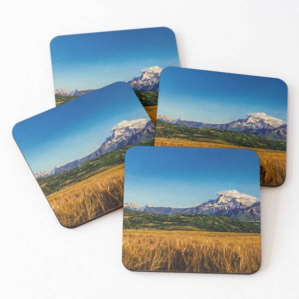 Item preview, Textured Impasto Mountain and Golden Field Landscape designed and sold by WojcikDesigners.