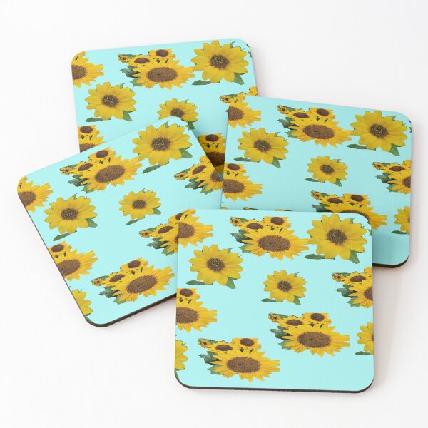 Item preview, Vibrant Sunflowers on Summer Sky Blue designed and sold by Isabeles Crafts.