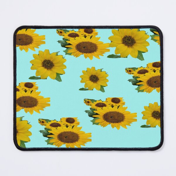 Item preview, Vibrant Sunflowers on Summer Sky Blue designed and sold by Isabeles Crafts.