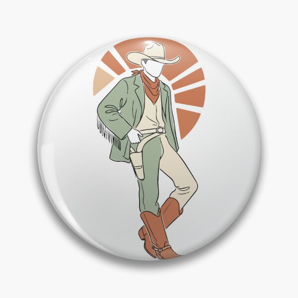 Item preview, Retro Western Gunslinger Cowboy Illustration - Minimalist Desert Sunburst Art designed and sold by BestChoiceService.