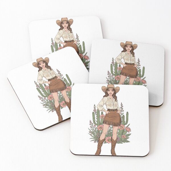 Item preview, Full Body Western Cowgirl Art - Aesthetic Desert Cactus & Cowboy Boots Print designed and sold by BestChoiceService.