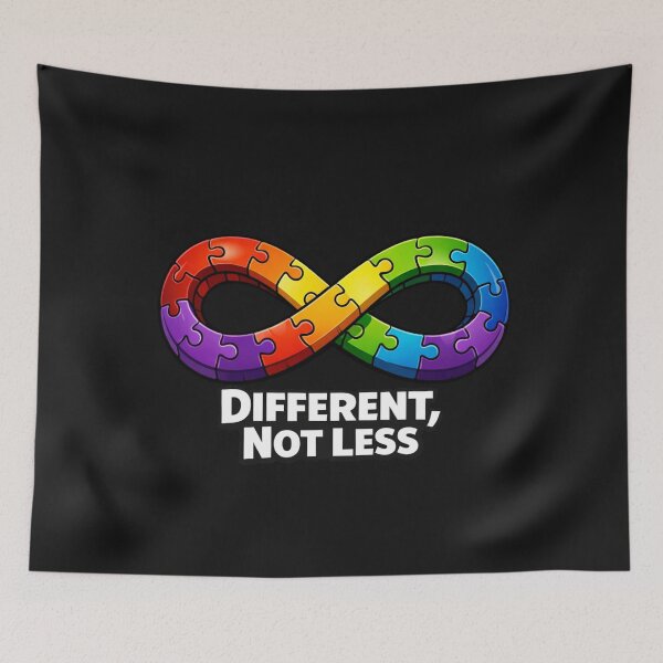 Item preview, Autism Awareness Infinity Puzzle Different Not Less designed and sold by Tsugraf Designs.