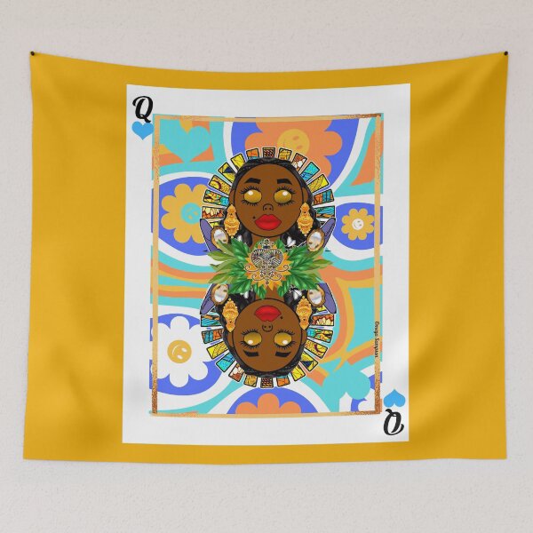 Item preview, Oshun Retro Veve Floral Trippy Playing Card designed and sold by artbyomega.