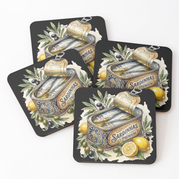Item preview, Vintage Portuguese Sardine Tin Watercolor Painting designed and sold by CRAZY&ART.